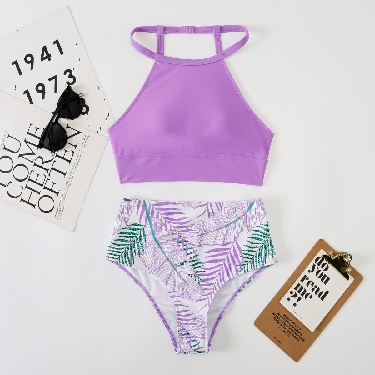 Justina® | High-fastening bikini top with hotstring