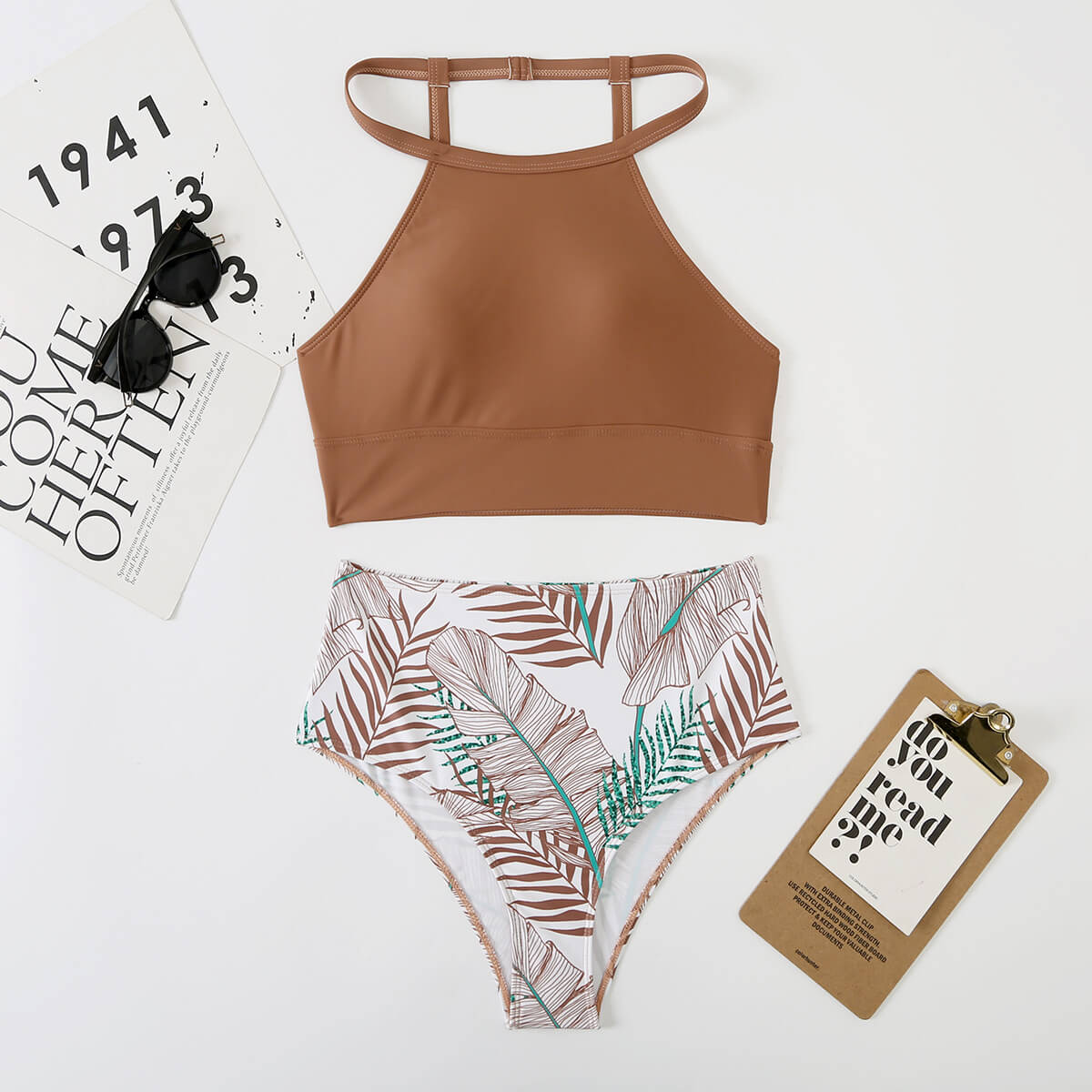 Justina® | High-fastening bikini top with hotstring