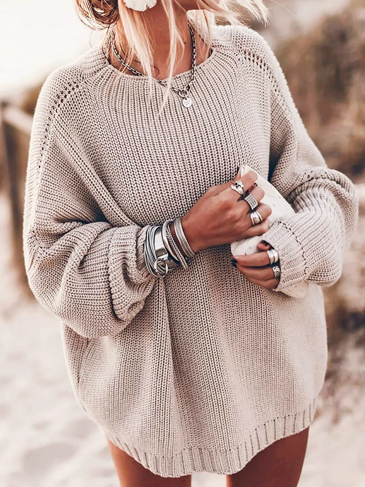 Ninon - Oversized sweater in thick, comfortable knitwear