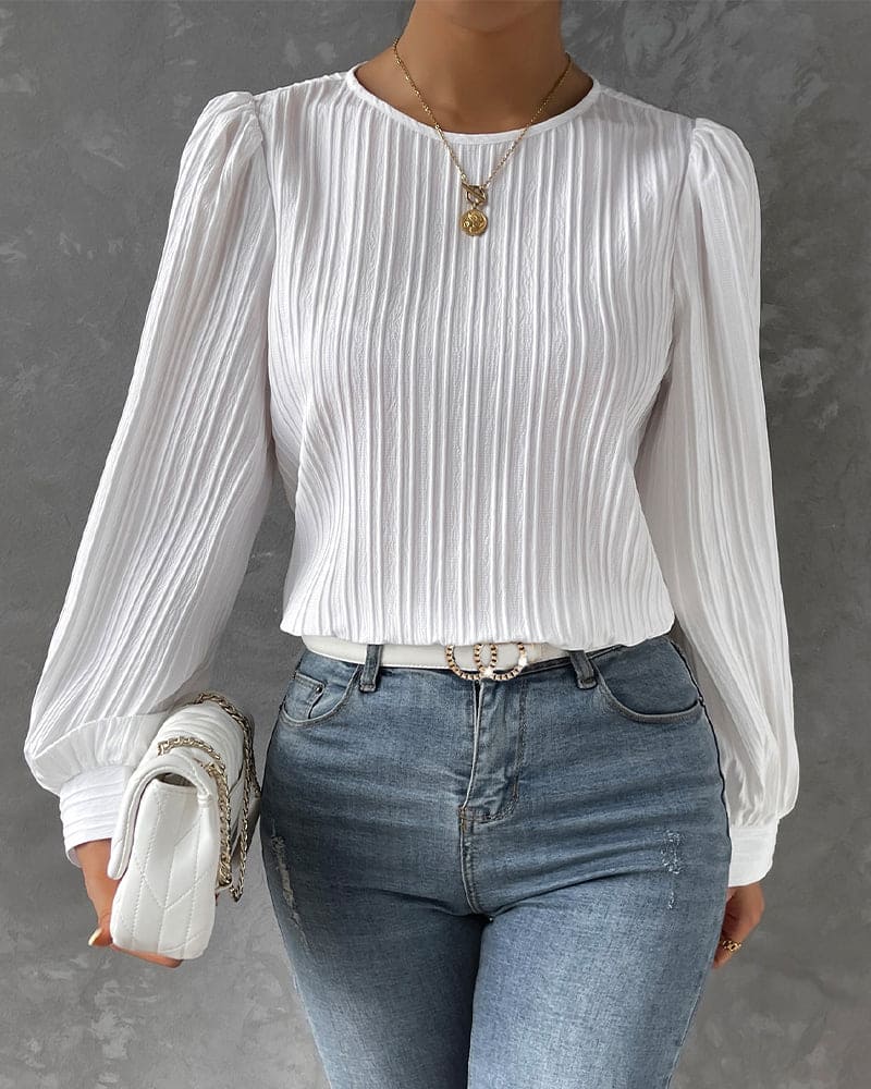 Melissa | Structured Blouse with Lantern Sleeves for Ladies