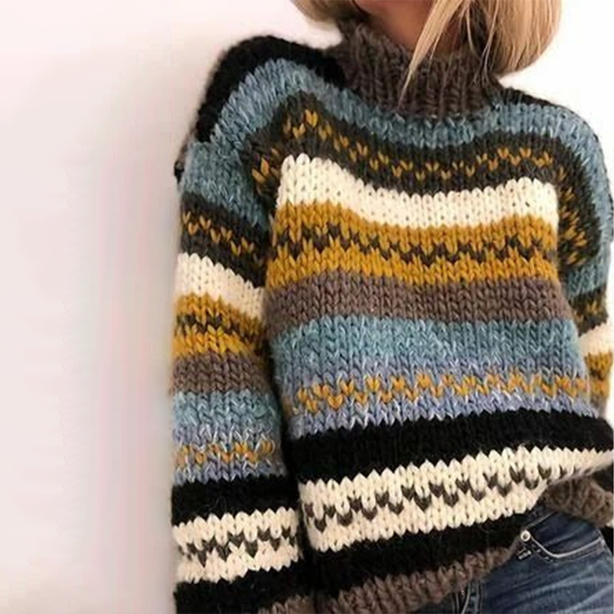 Zenobia - Multicolor Cozy Sweater for Women