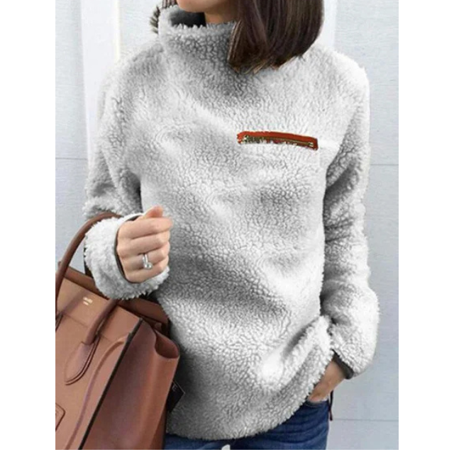 Zaria Sweater | High Neck Fleece Sweater