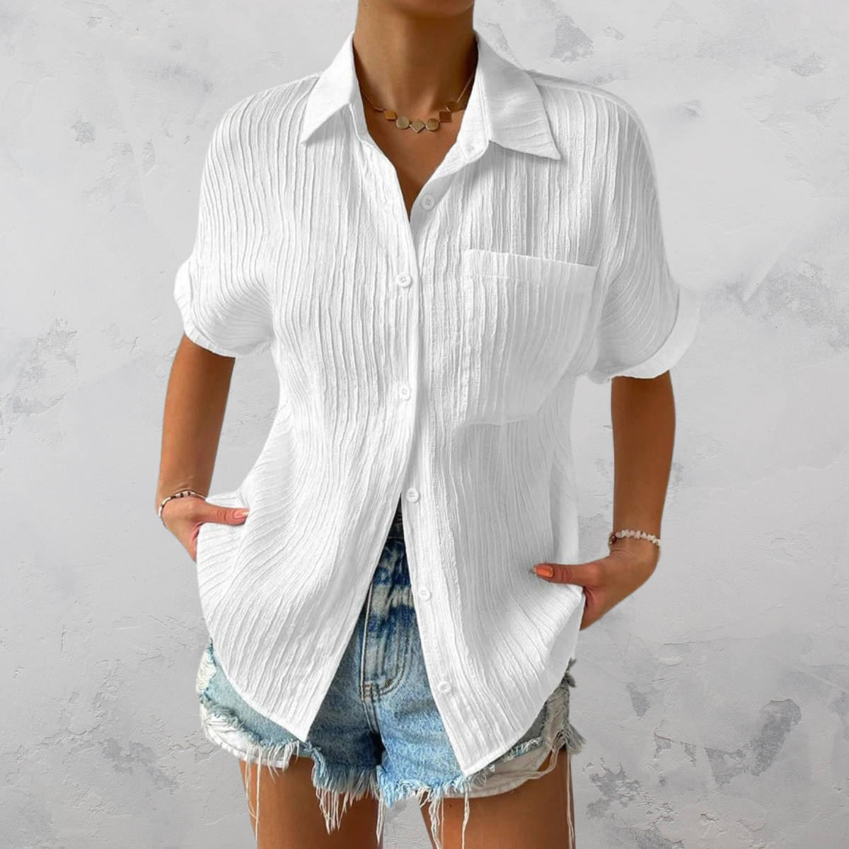 Fay | Casual Lightweight Blouse with Button Closure for Ladies