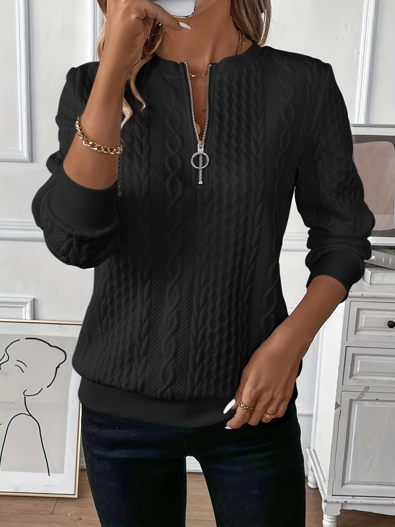 Zara™ | Zip Sweater