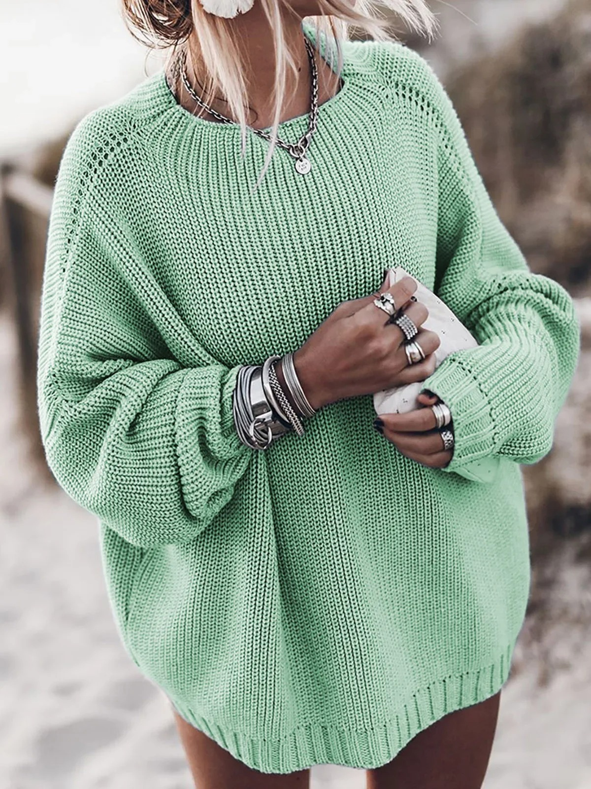 Ninon - Oversized sweater in thick, comfortable knitwear