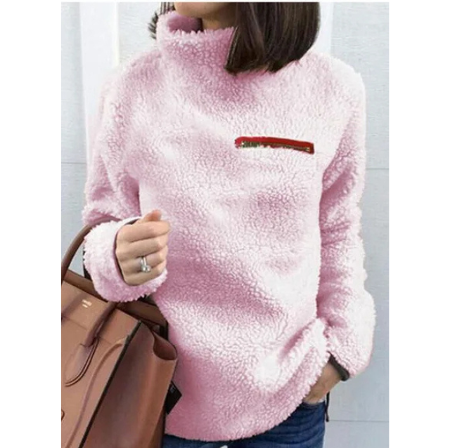 Zaria Sweater | High Neck Fleece Sweater