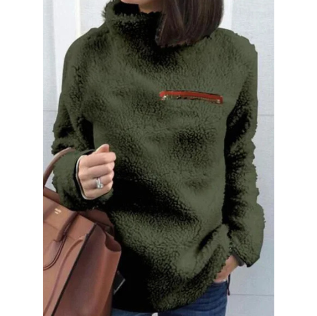 Zaria Sweater | High Neck Fleece Sweater