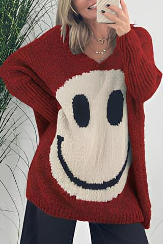 Smiley sweater for women