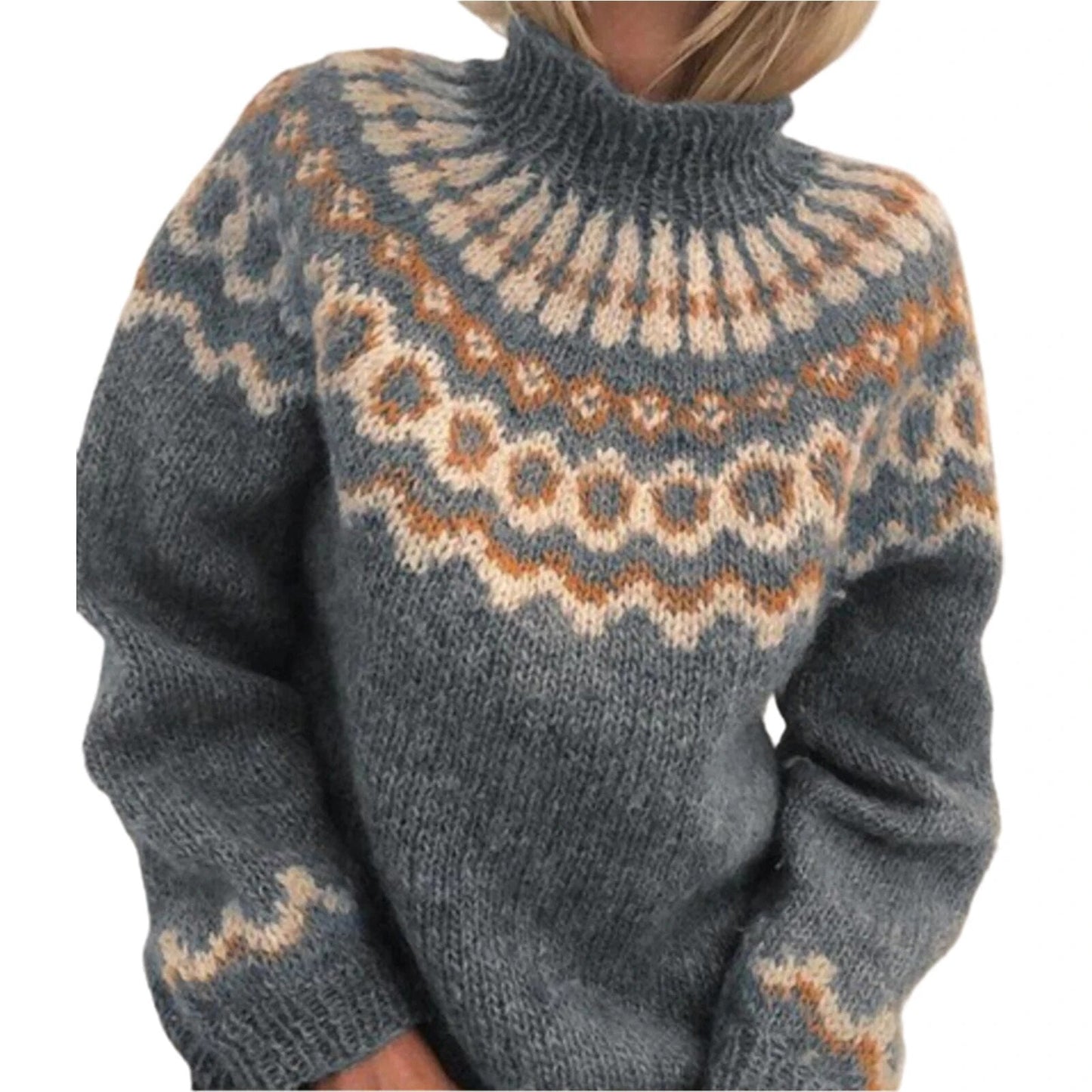 Turtleneck knit sweater for women - Athena