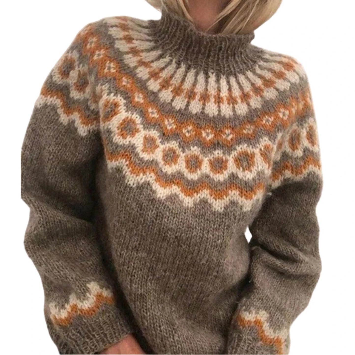 Turtleneck knit sweater for women - Athena