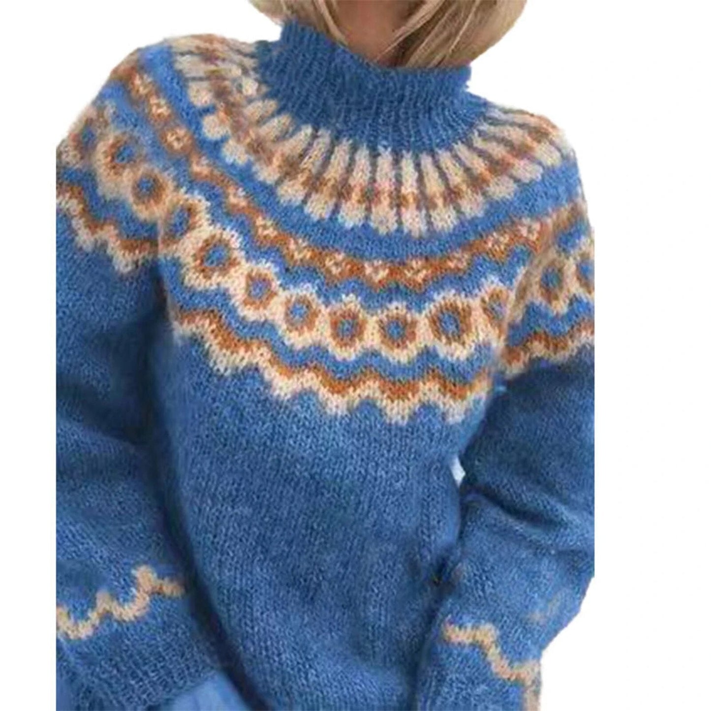 Turtleneck knit sweater for women - Athena