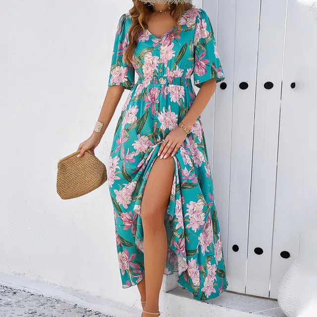 Astrid - Elegant Dress with Floral Print