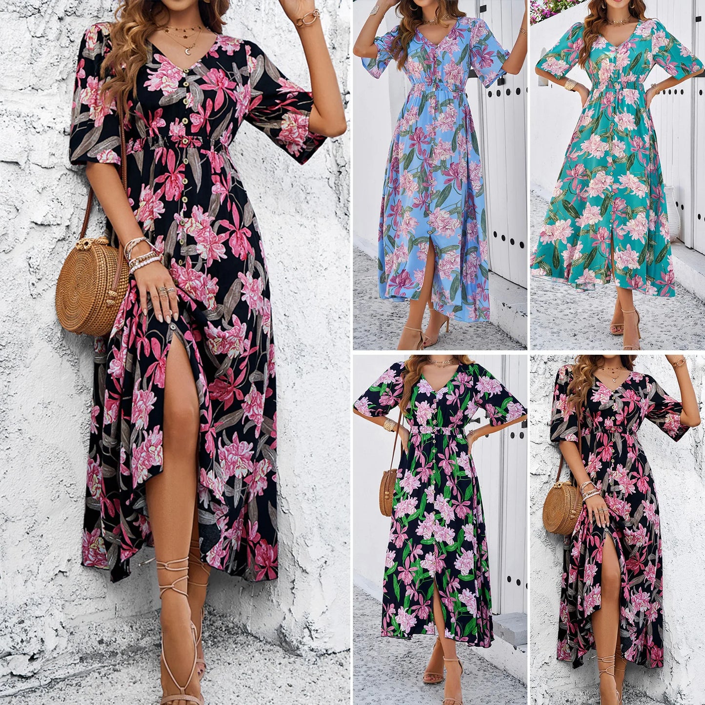 Astrid - Elegant Dress with Floral Print