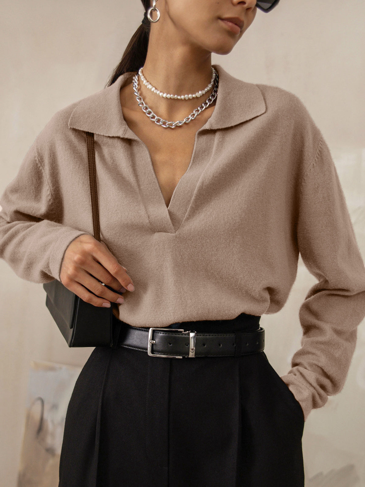Jasper - Casual sweater with collar