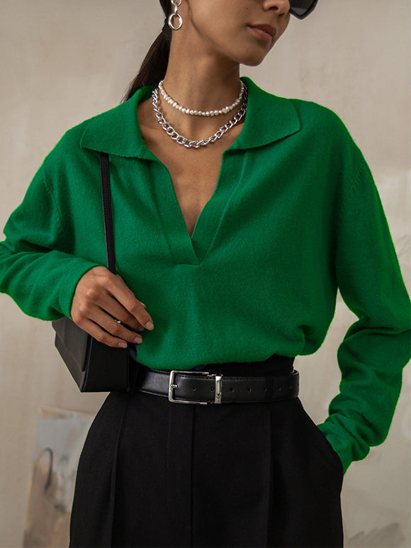 Jasper - Casual sweater with collar