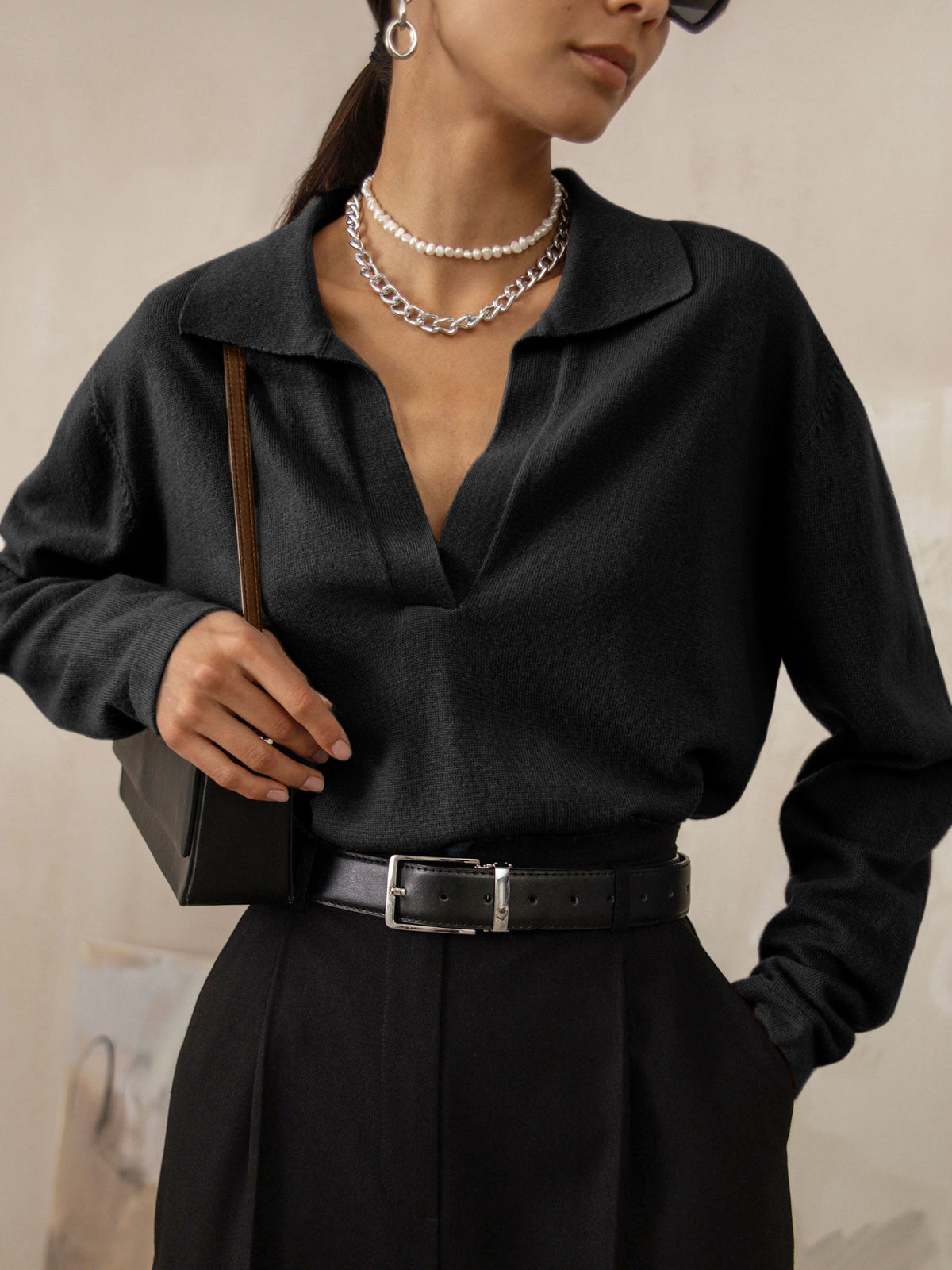 Jasper - Casual sweater with collar