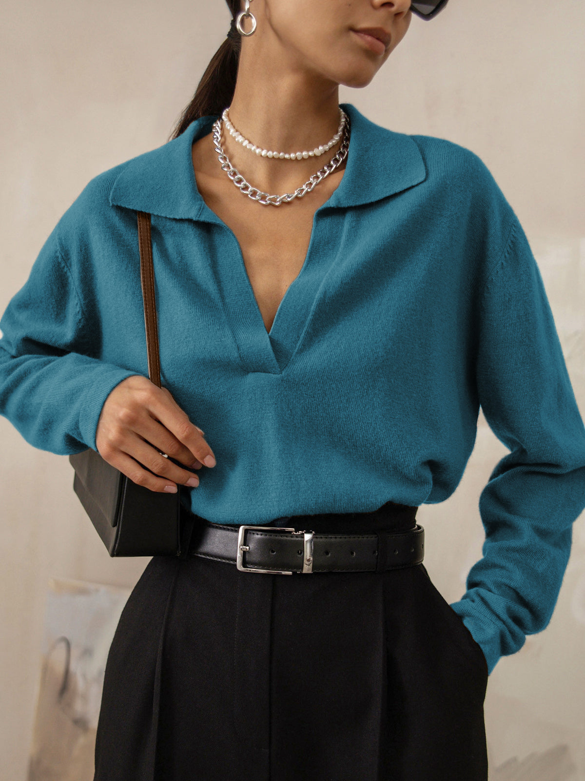 Jasper - Casual sweater with collar