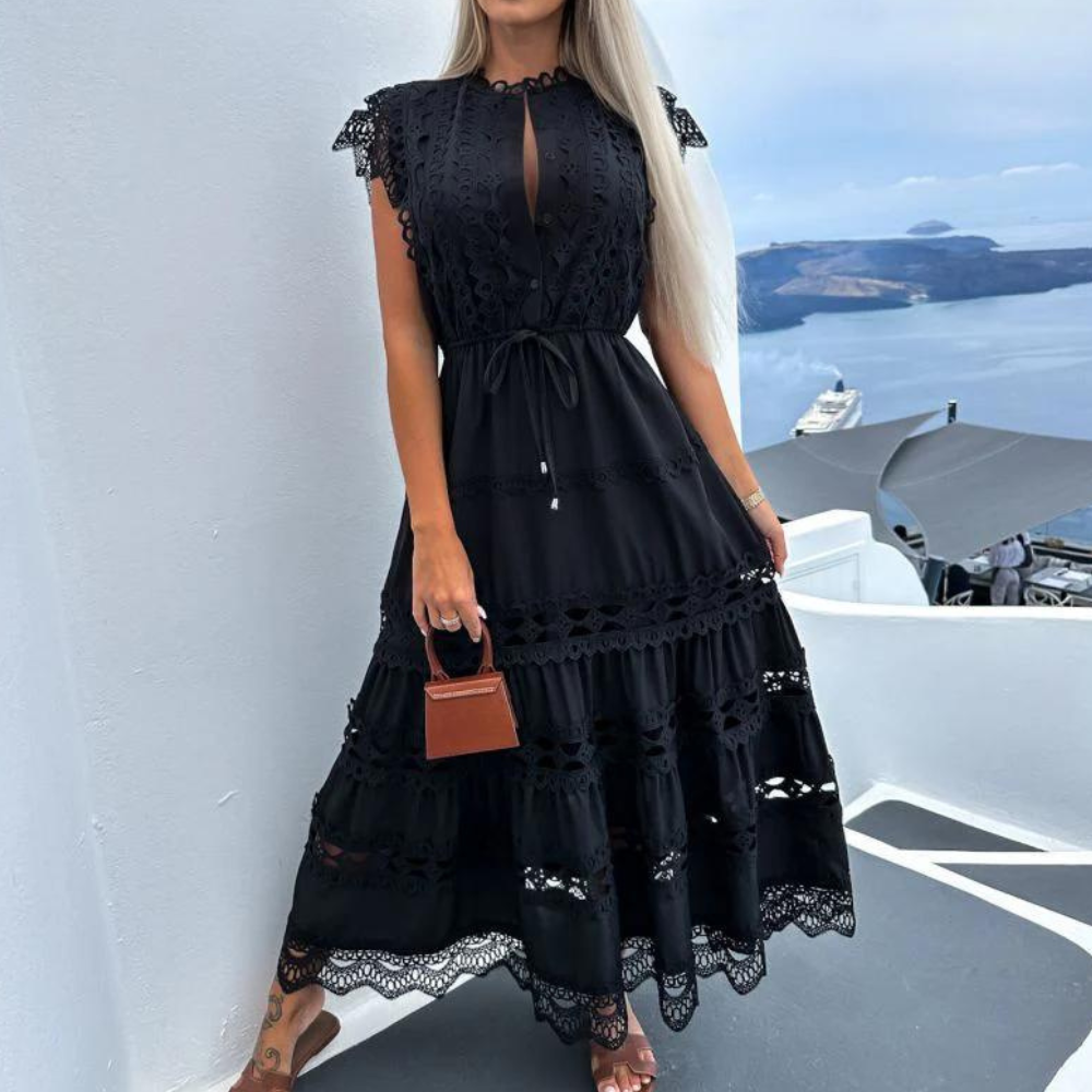 Antonina - Luxurious long lace dress with stylish details
