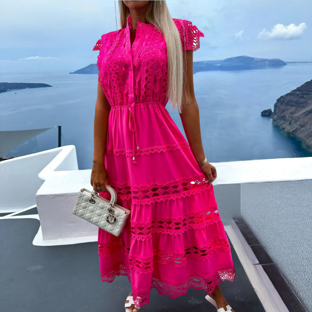 Antonina - Luxurious long lace dress with stylish details