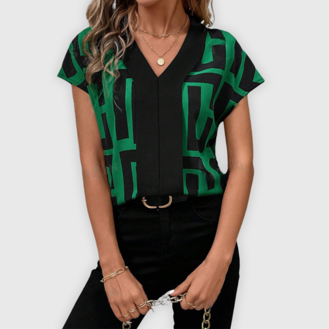 Elegant ladies blouse V-neck business