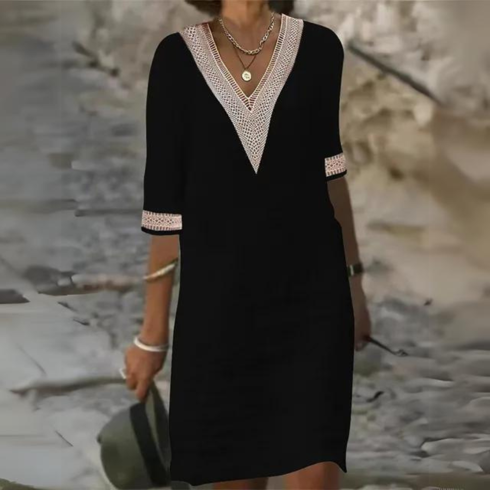 Sidonie - Elegant Vintage Dress with V-neckline