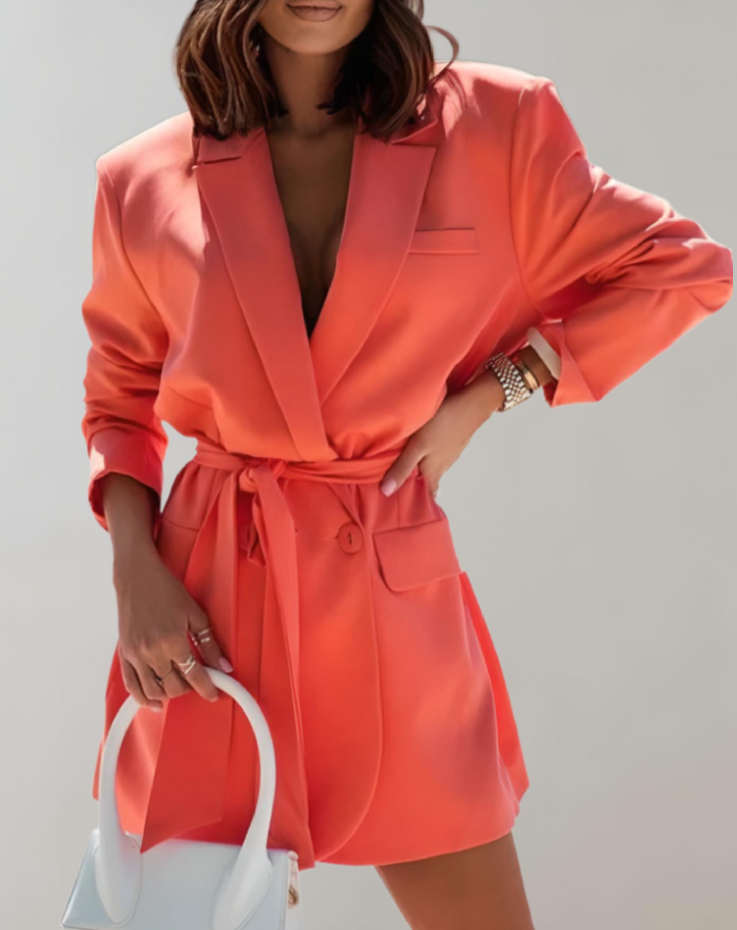 Cosette - Oversized blazer with belt in several colors