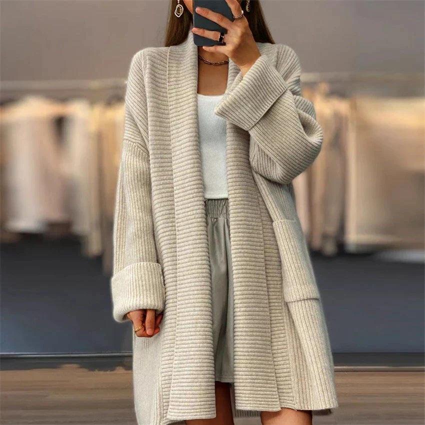 Thickened single-colored cardigan - Daphne