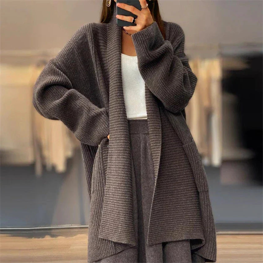 Thickened single-colored cardigan - Daphne