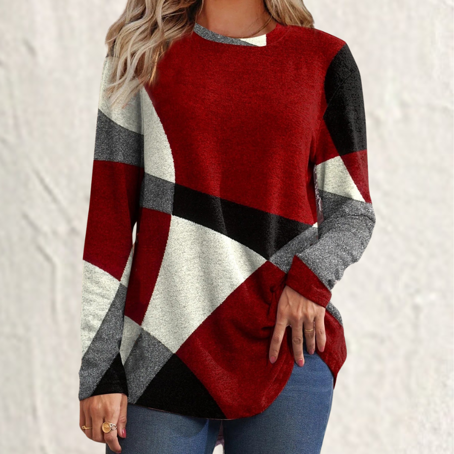 Sweater with color block pattern - Ella