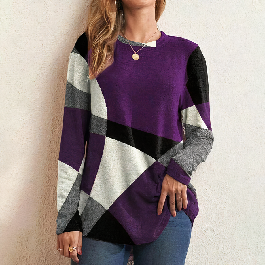 Sweater with color block pattern - Ella