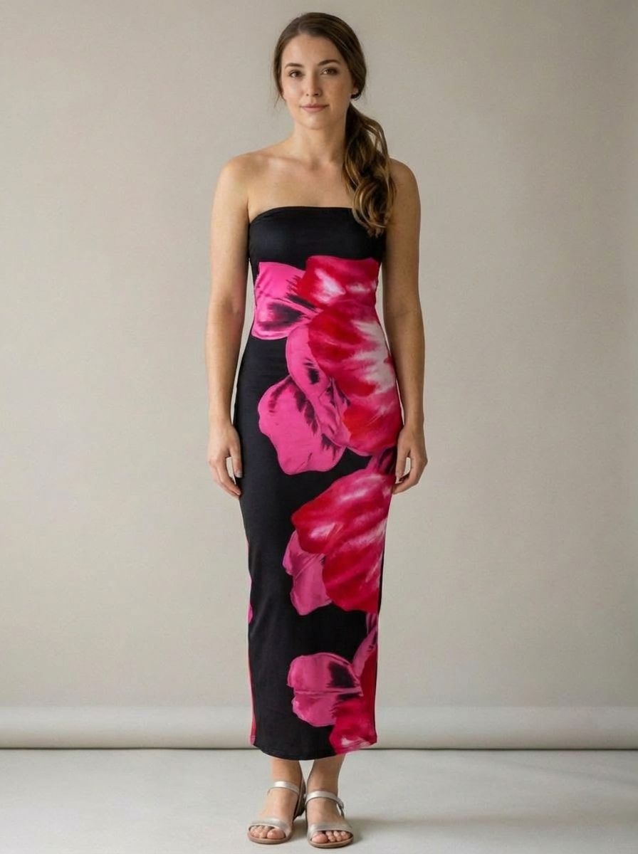 Elina | Slim Tube Maxi Dress with Side Slit