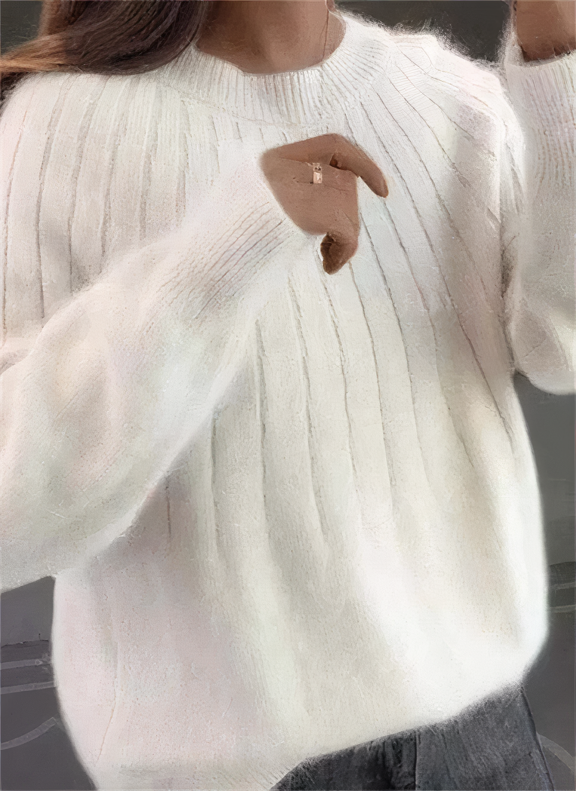 Fluffy knitted sweater - Frida