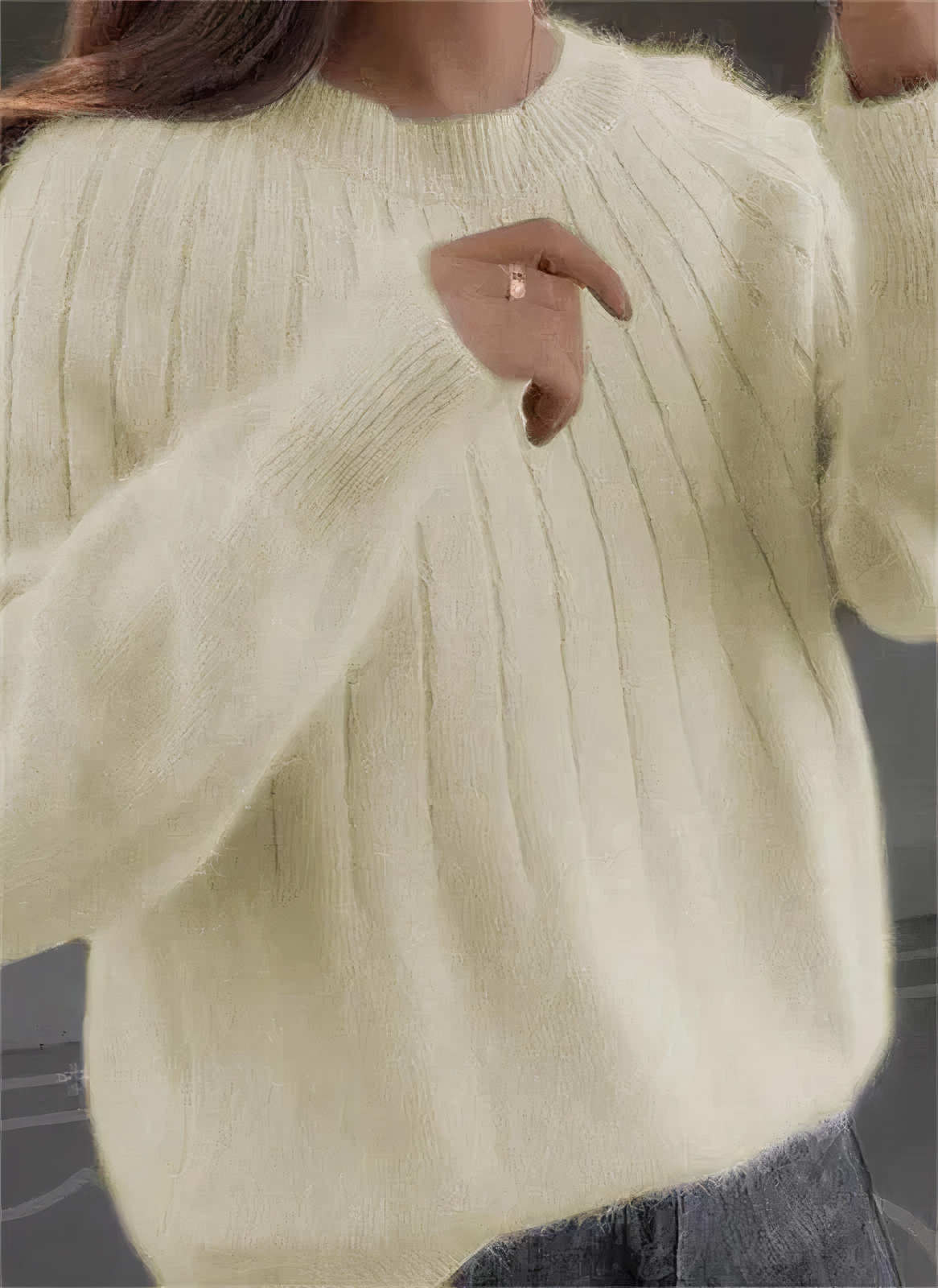 Fluffy knitted sweater - Frida