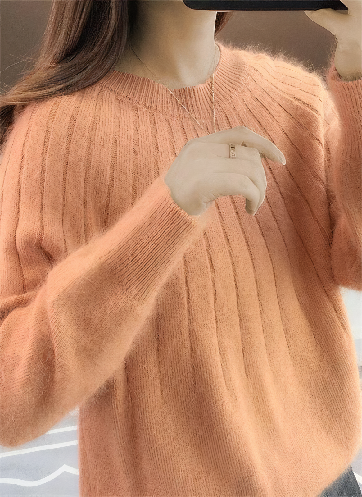 Fluffy knitted sweater - Frida