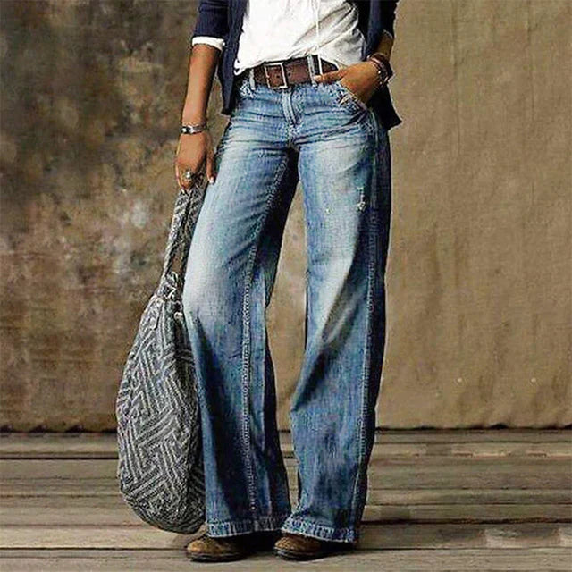 Céline - Elegant Wide Leg Denim Jeans