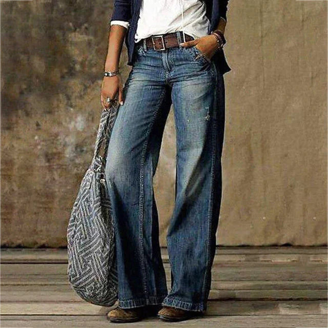 Céline - Elegant Wide Leg Denim Jeans