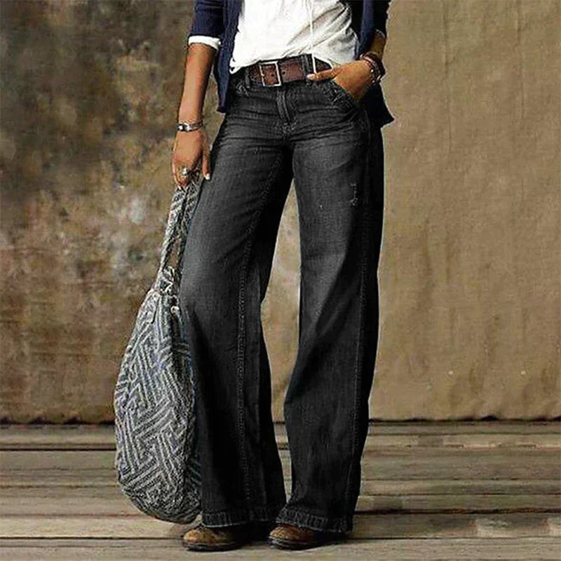 Céline - Elegant Wide Leg Denim Jeans