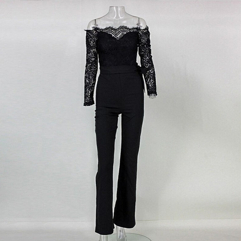 Jumpsuit with long sleeves and lace - Ceara