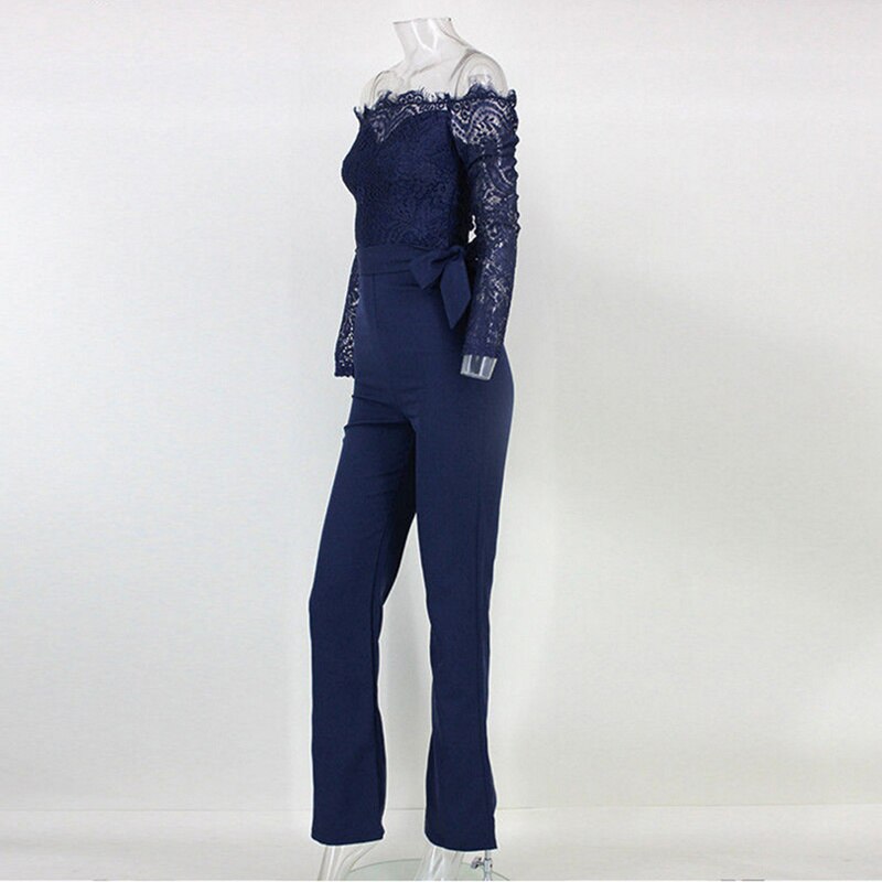 Jumpsuit with long sleeves and lace - Ceara