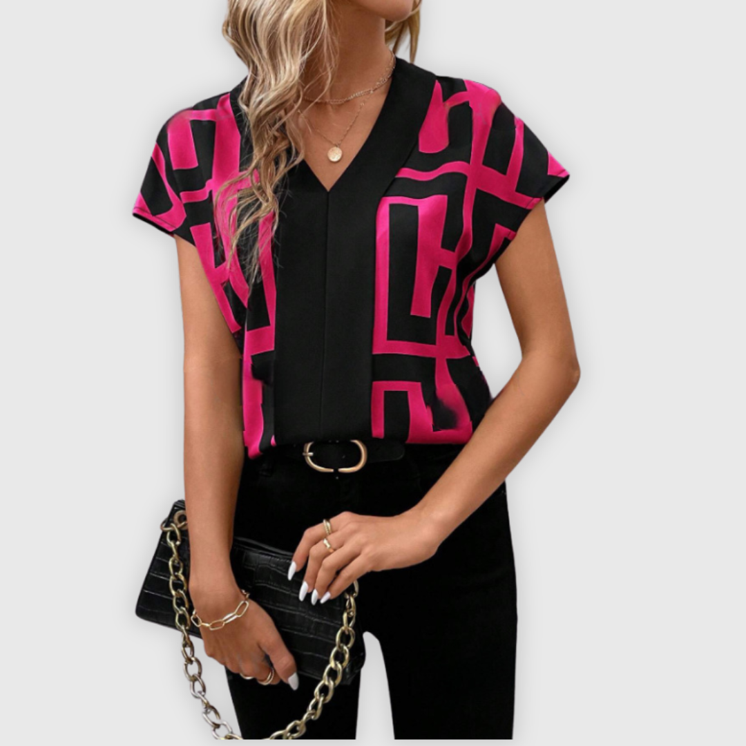 Elegant ladies blouse V-neck business