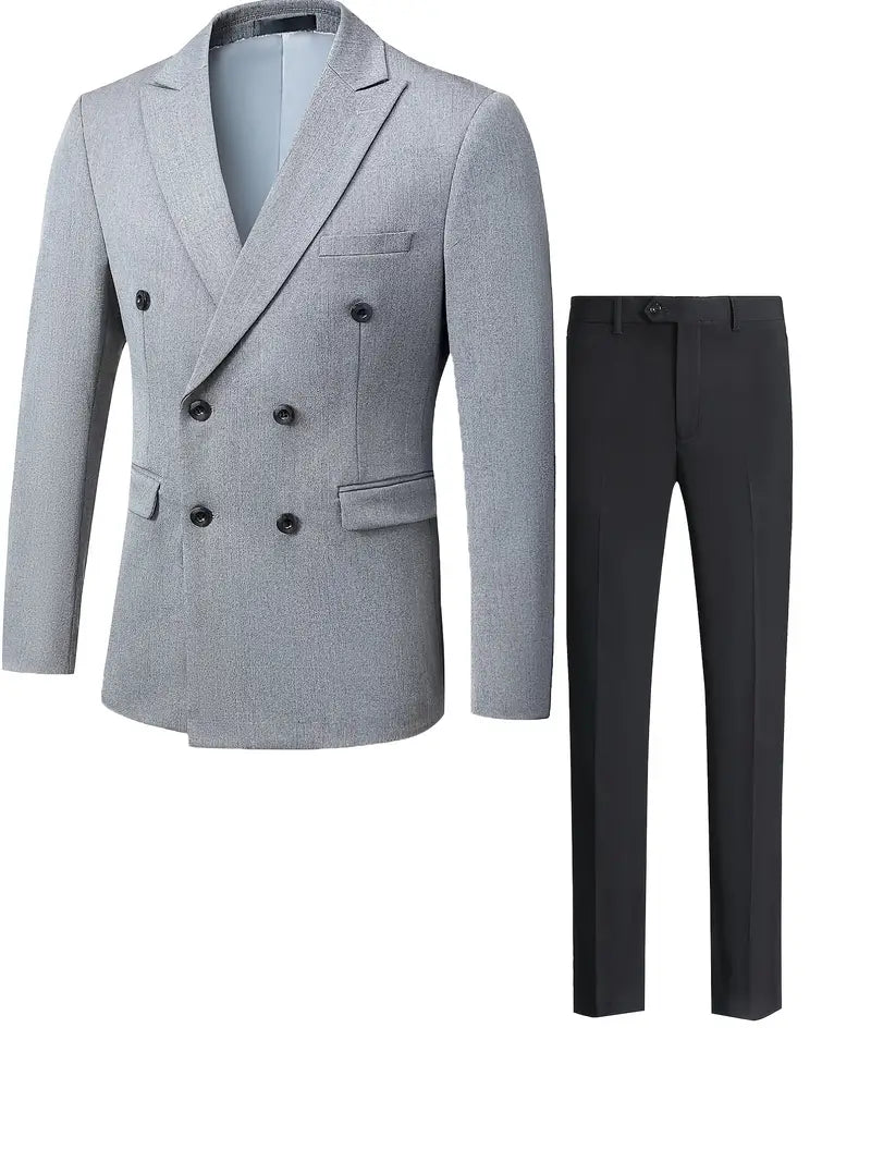 Guillermo - Suit with striped blazer and notched lapel pants