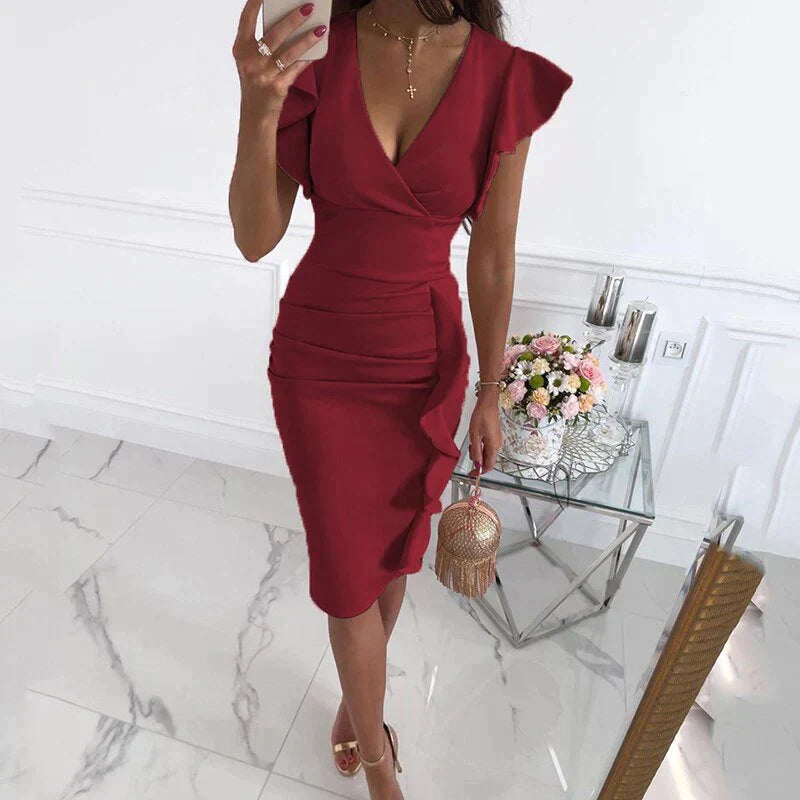 Eva - Charming dress with ruffled sleeves