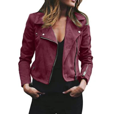 Fenna | Slimfit PU leather ladies coat