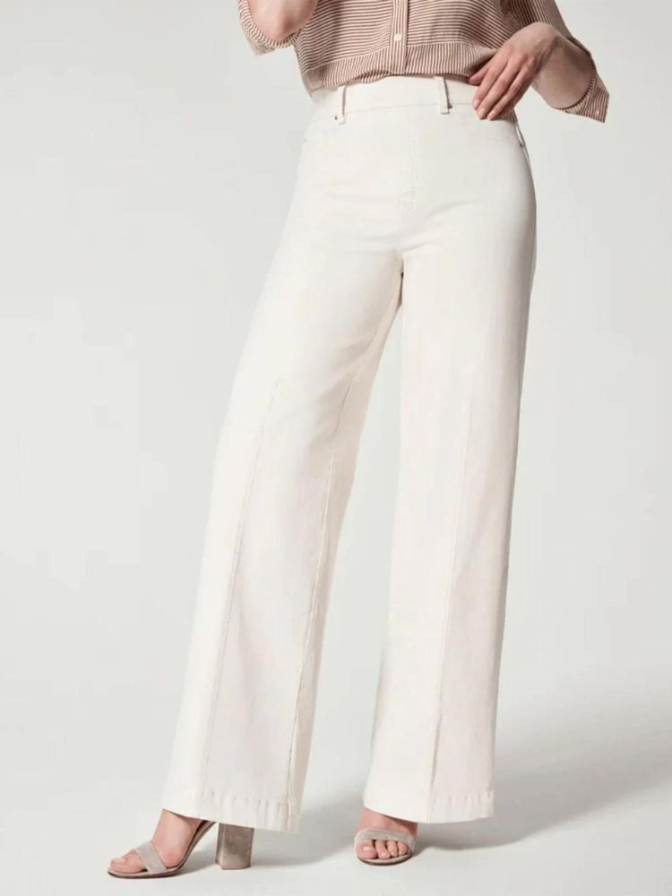 Pull-on jeans with wide legs - Neri