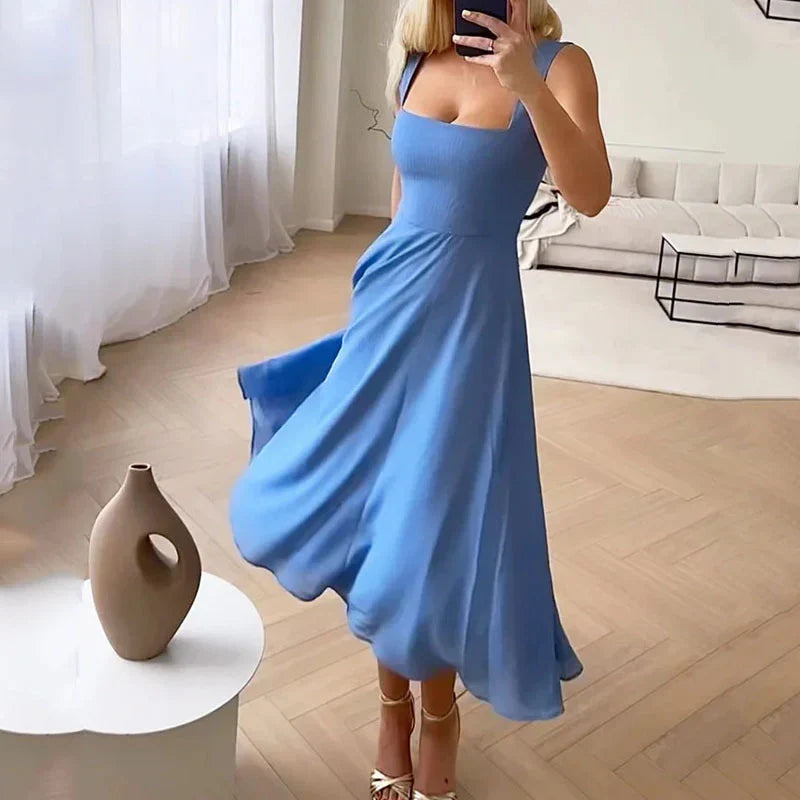 Shirlei - Elegant plain sleeveless dresses for women