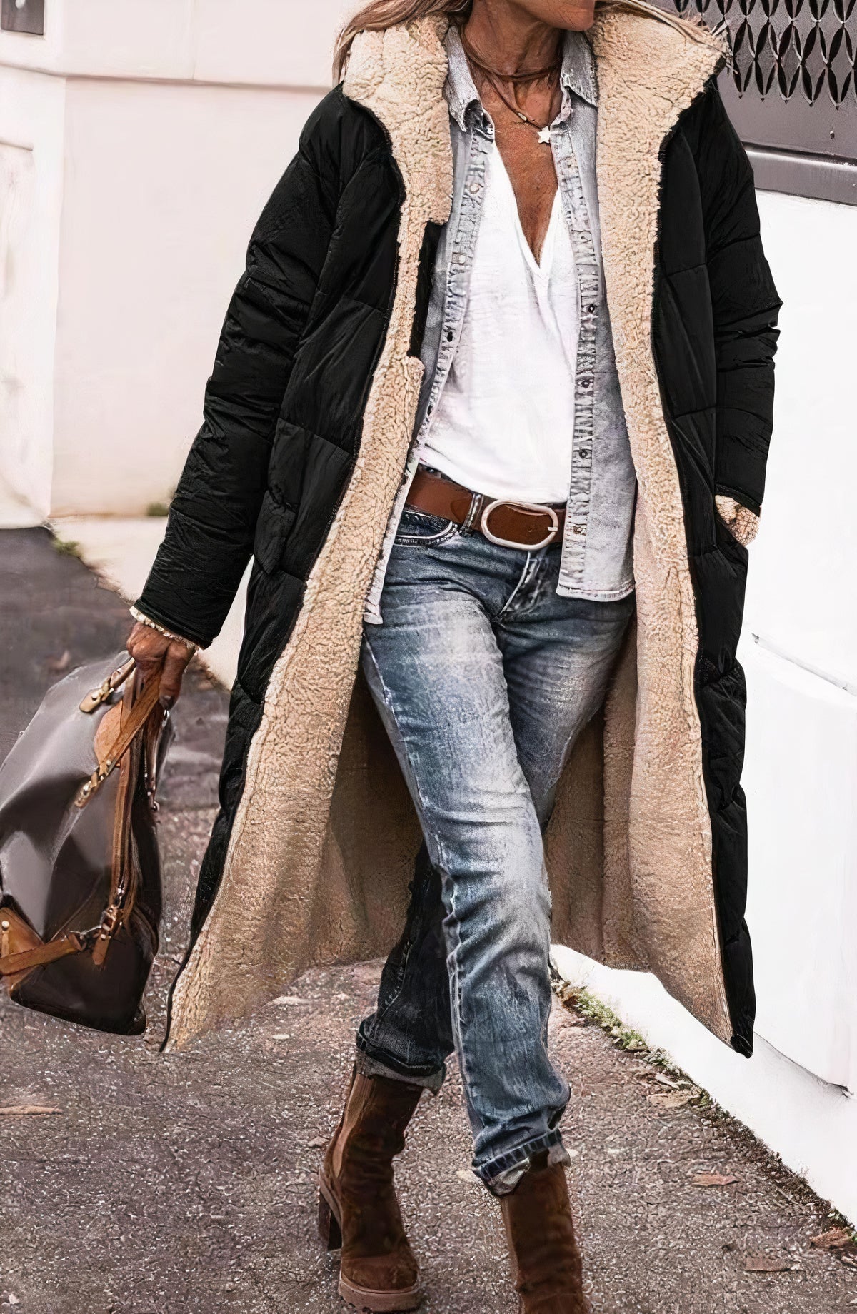 Long reversible fleece jacket - Riny