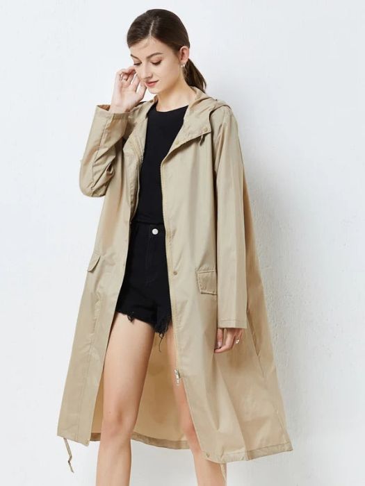 Stylish women's windbreaker raincoat - Rosalen