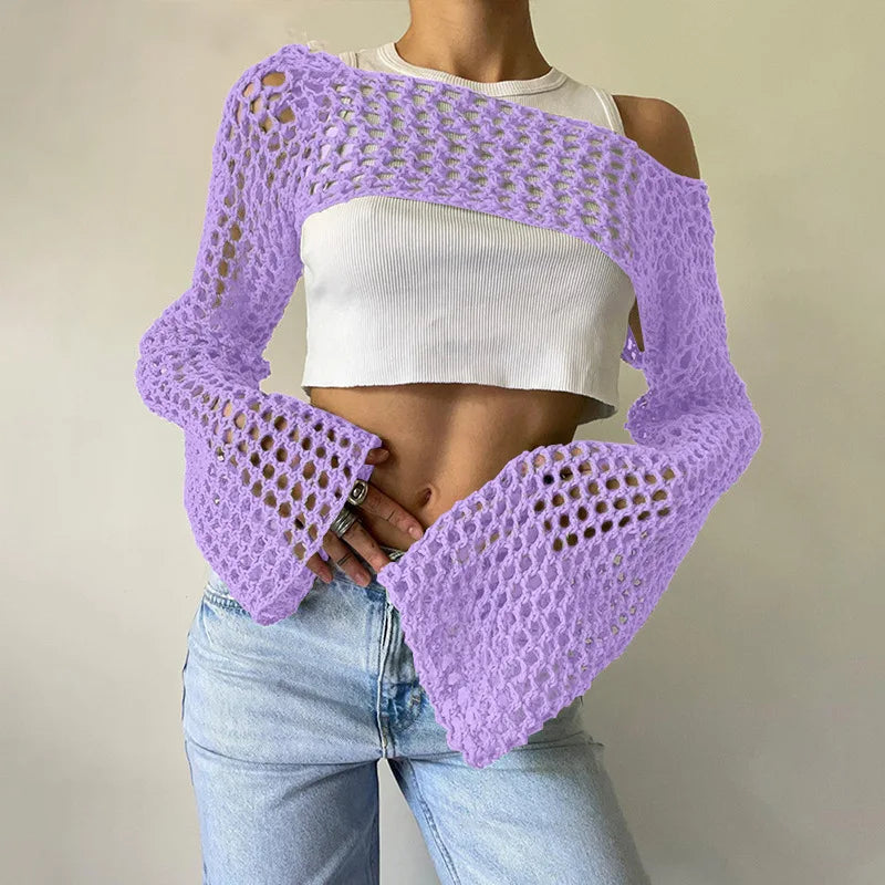 Mesh crop top for women