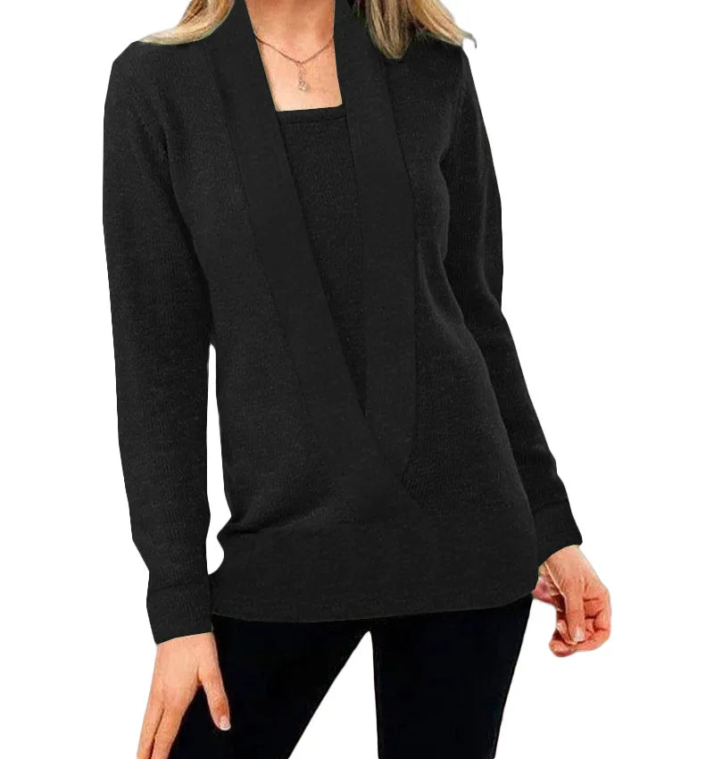 Dalton knitted sweater with a deep V-neck and long sleeves