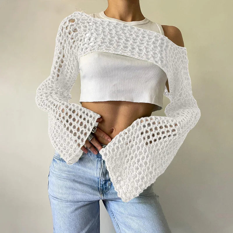 Mesh crop top for women